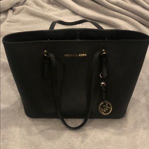 Michael Kors Medium Black Leather Jet Set